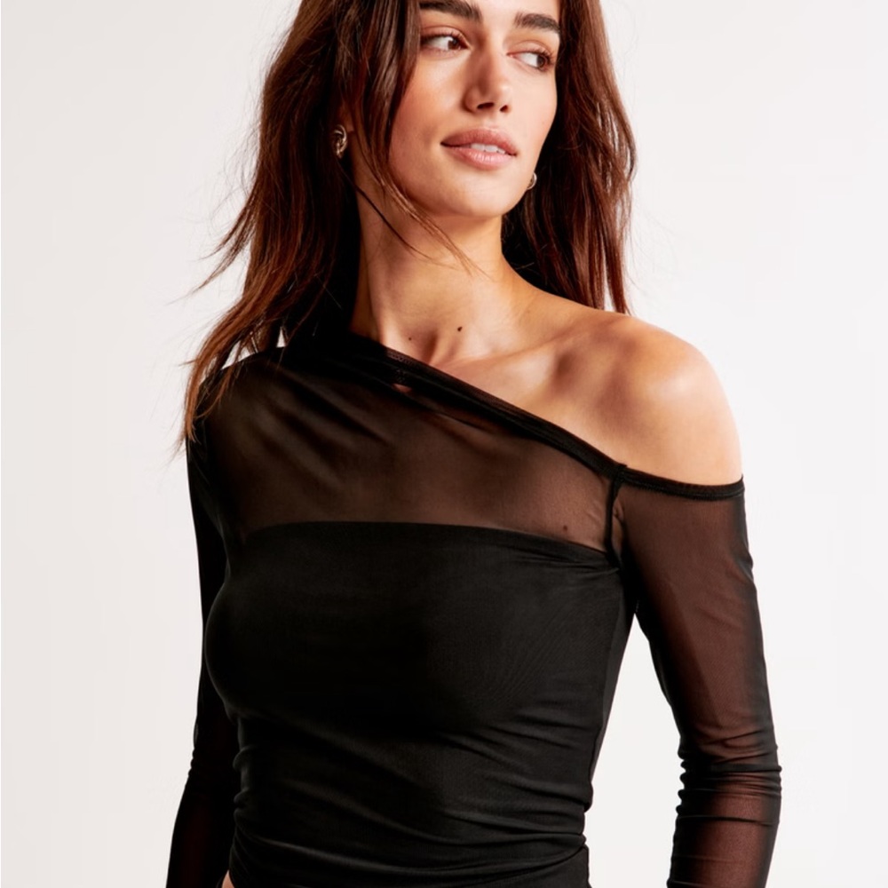 NWOT Abercrombie and fitch black mesh top